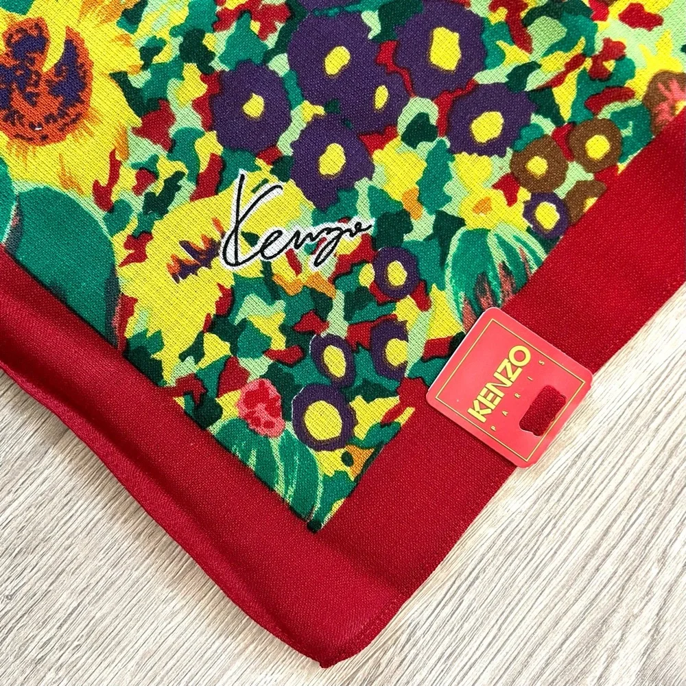 New Kenzo multicolored floral and botanical pattern scarf - Picture 2 of 3